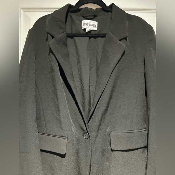 Steve Madden Black Tailored Longline Blazer Jacket Size Small - Picture 5 of 12
